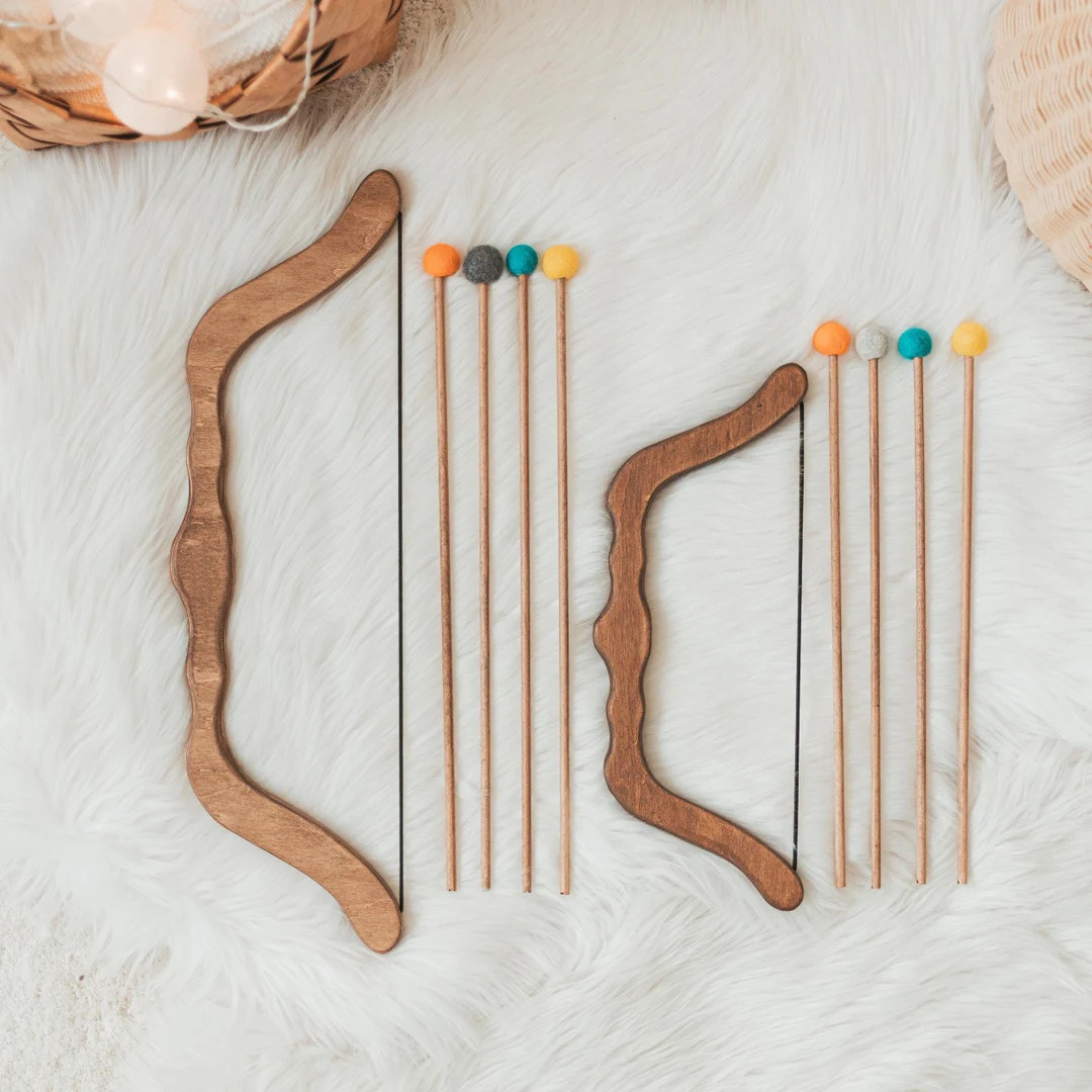 BEST GIFT for BOYS Wooden Bow and Arrows Set Wooden Archery Set for Kids Montessori Toys Nursery ... | Etsy (US)