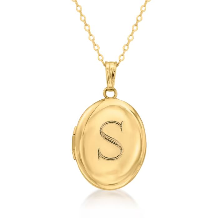 10kt Yellow Gold Personalized Oval Locket Necklace | Ross-Simons