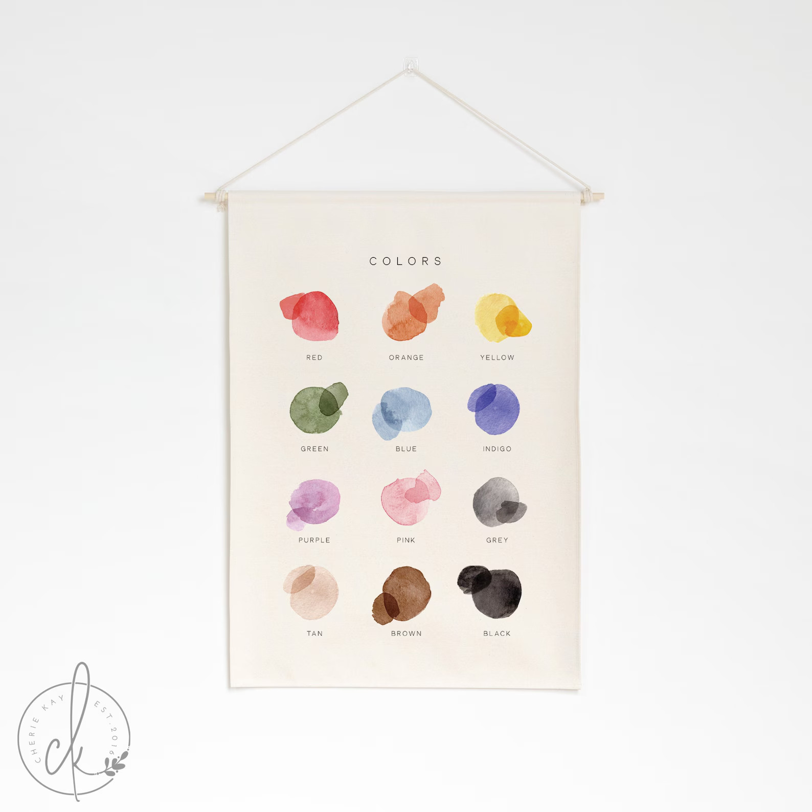 Color Learning Chart | Dowel Rod Canvas | Classroom Decor | Homeschool Decor | Playroom Wall Deco... | Etsy (US)