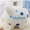 Baby Boy Polka Dots & Stars Personalized Piggy Bank | Personalization Mall
