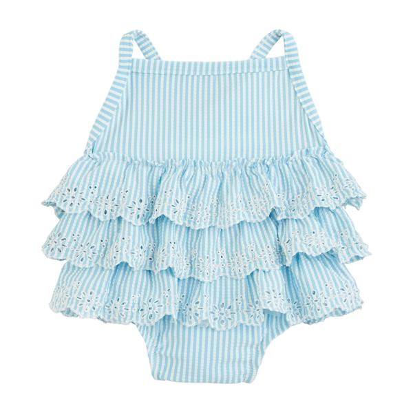 Girls' Eyelet Ruffle Swimsuit | Mud Pie