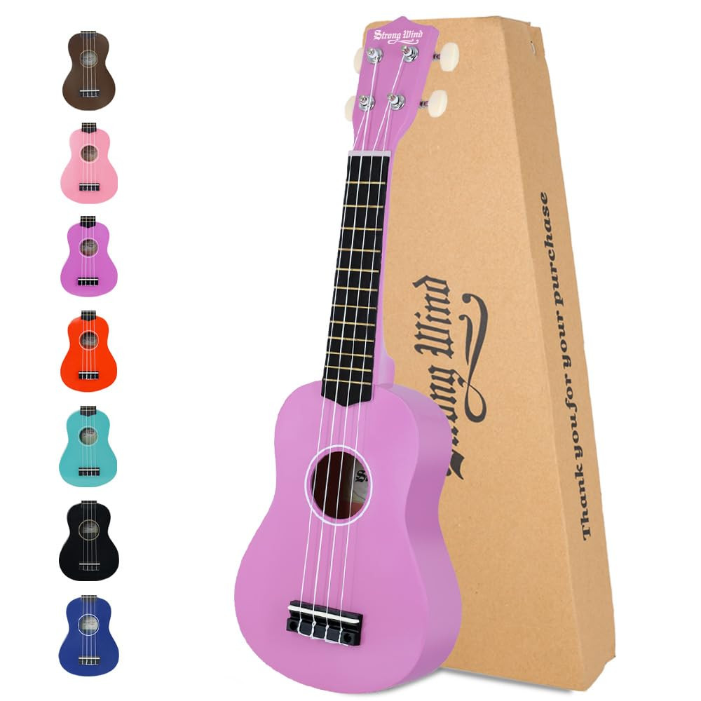 Strong Wind Soprano Ukulele 21 Inch Basswood Ukeleles for Beginners Four Strings Hawaiian Guitar ... | Amazon (US)