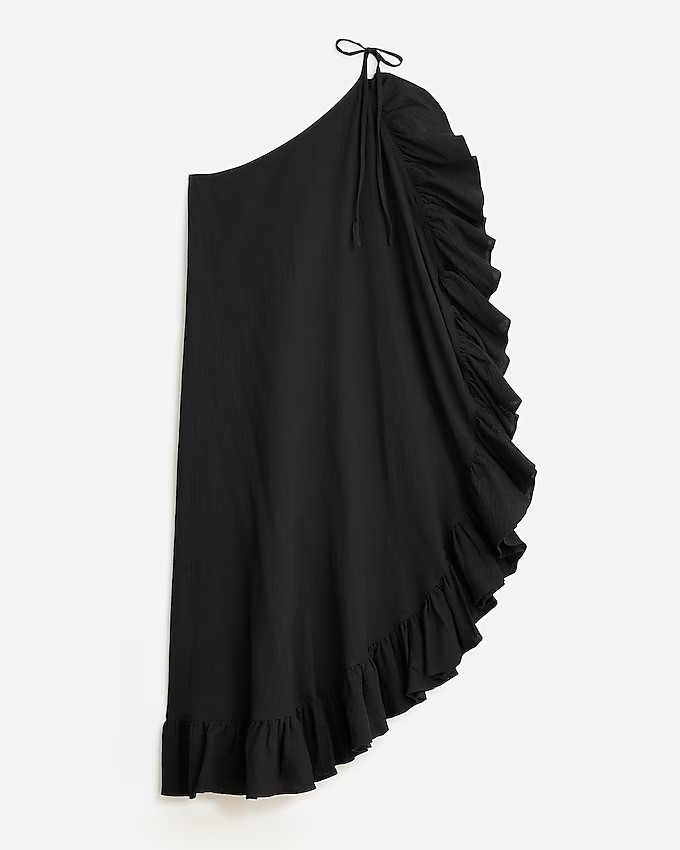 Ruffle one-shoulder cover-up dress in soft gauze | J. Crew US