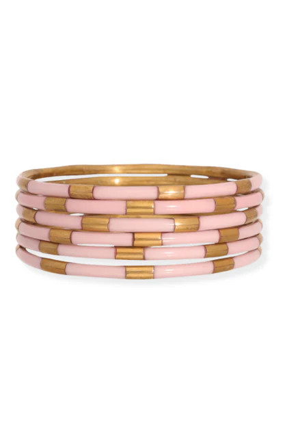 BudhaGirl Veda Ice Rose Bangle Bracelets Set of 6 | The Willow Tree
