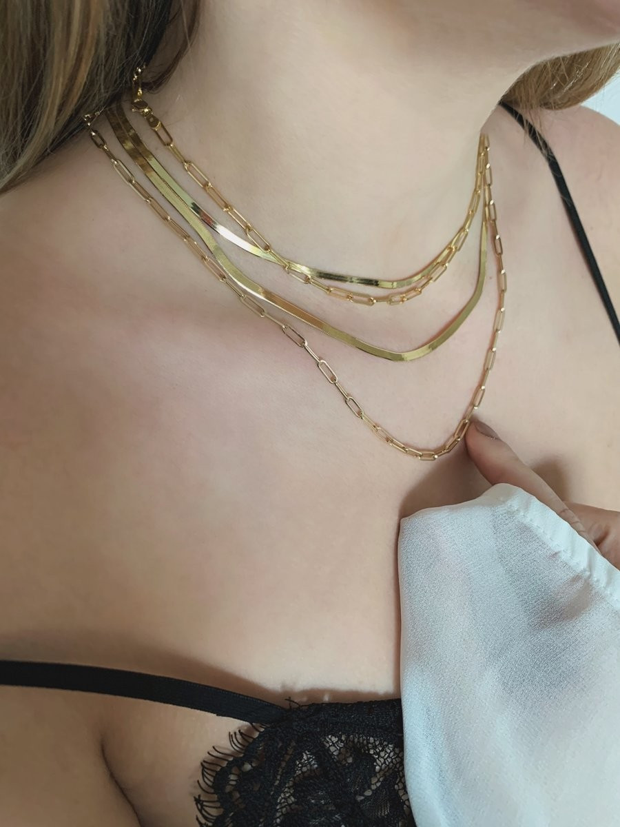 Paperclip Long Link Chain Necklace | Kinn