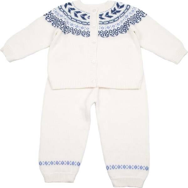 Fair Isle Pant Set, Ivory | Maisonette