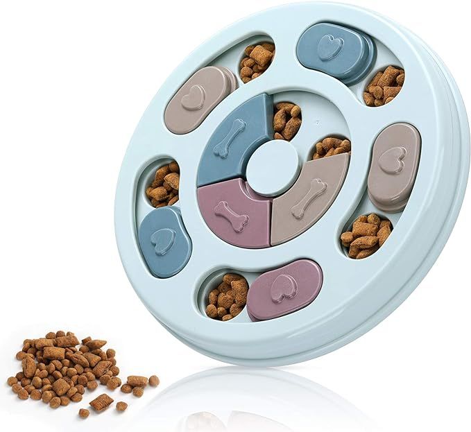 DR CATCH Dog Food Puzzle Feeder Toys for IQ Training & Mental Enrichment,Dog Treat Puzzle(Blue) | Amazon (US)