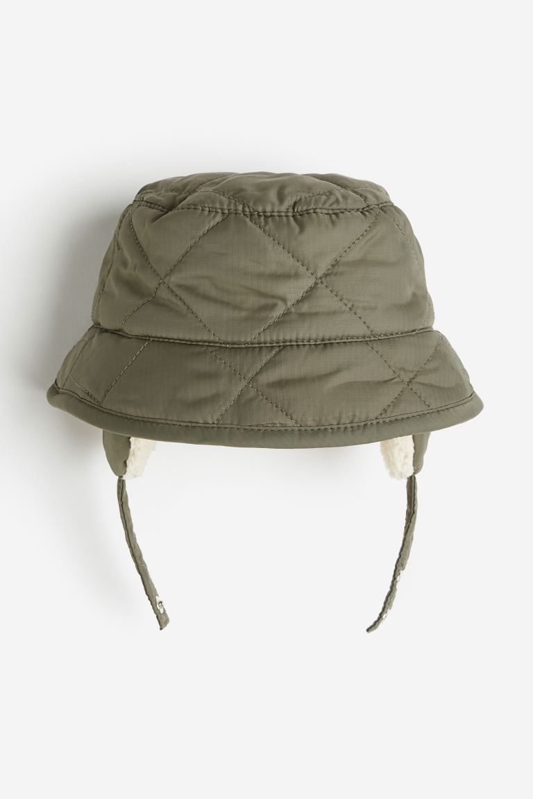 Bucket Hat with Earflaps - Dark khaki green - Kids | H&M US | H&M (US + CA)