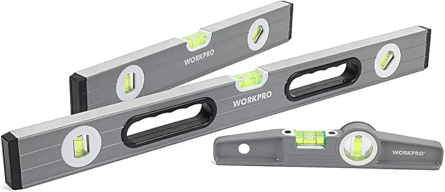 WORKPRO Torpedo Level, 3-Piece Spirit Level Set, 9"(Magnetic), 16"(Non-magnetic), 24"(Non-magneti... | Amazon (US)