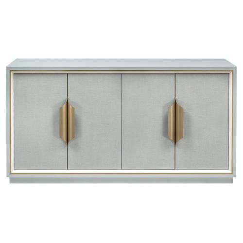 Gabby Modern Classic Blue Wood Grasscloth 4 Doors Media Cabinet - 64"W | Kathy Kuo Home