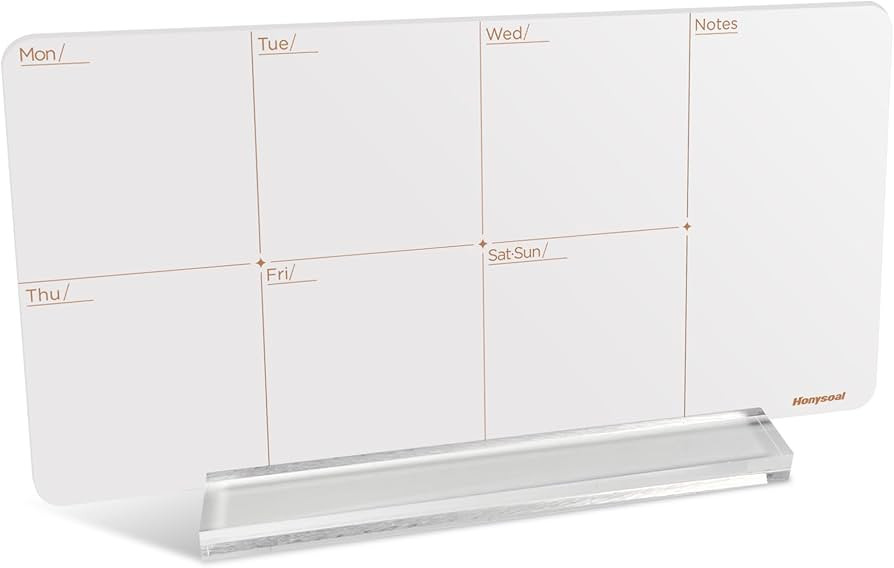 Desktop Whiteboard 12" x 6" Desktop Weekly Planner Whiteboard-Dry Erase Board-Portable Dry Erase Calendar to Do List White Board | Amazon (US)
