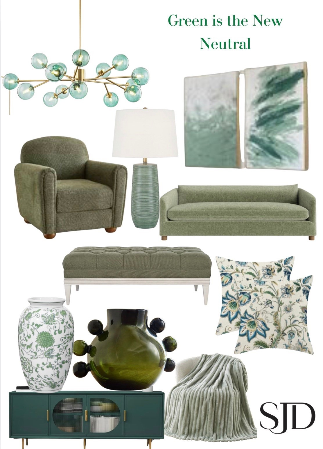 Green is the new neutral—and honestly, it always should’ve been 💚

It brings warmth like a neutral, but with so much more depth and personality. From soft sage to rich olive, green layers beautifully with creams, woods, and brass for that elevated, lived-in look.

If your space feels flat, try adding green through upholstery, art, or even just a few accessories—it’s the easiest way to make a room feel fresh, grounded, and designer-curated.

Would you go bold with green or keep it subtle?

⸻

Hashtags:
#SJDDesigns #GreenIsTheNewNeutral #GreenInteriors #OliveGreen #SageGreen 

#LTKHome