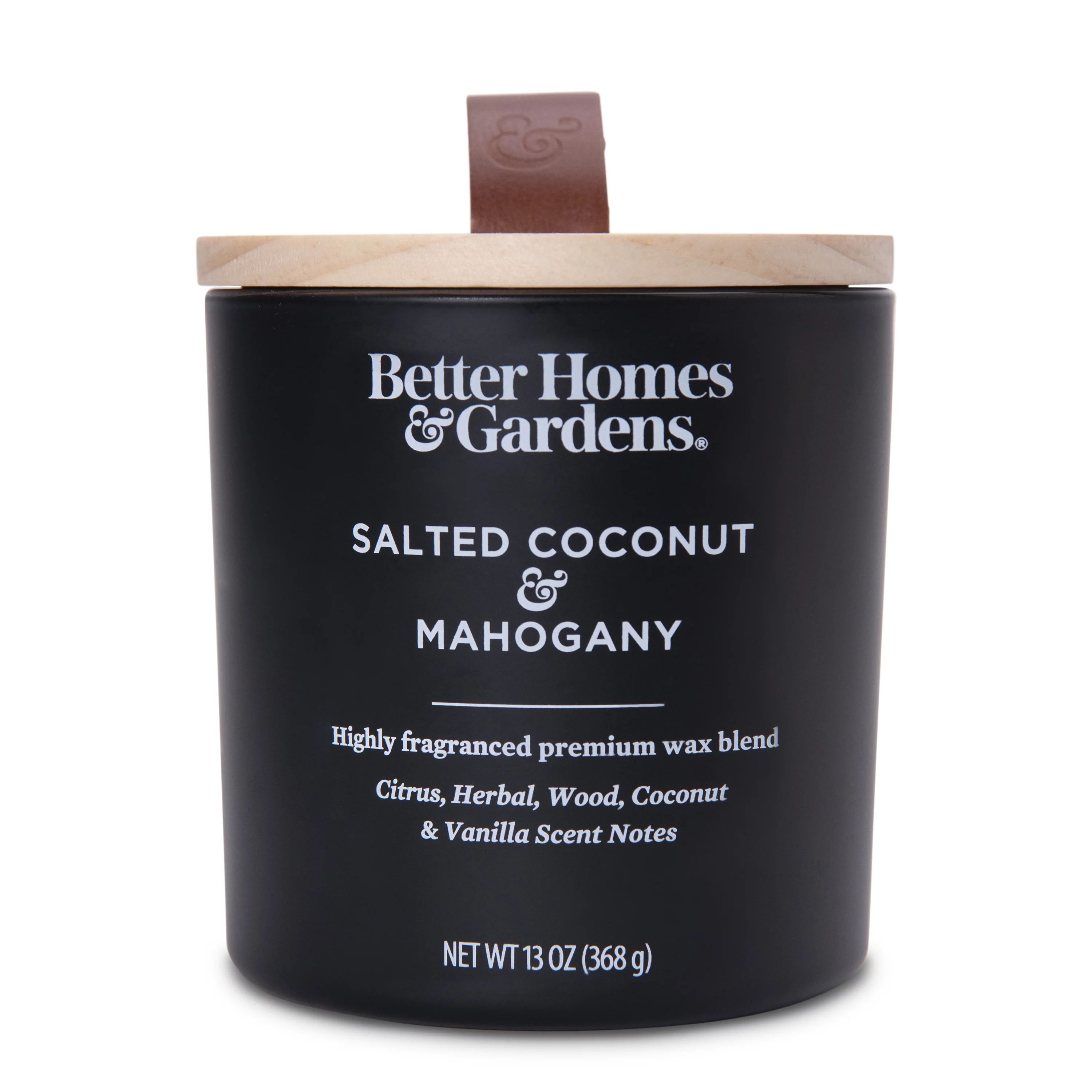 Better Homes & Gardens 13oz Salted Coconut & Mahogany Scented Wooden Wick Jar Candle | Walmart (US)