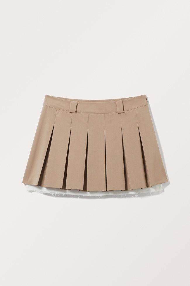 Low Pleated Mini Skirt | Monki