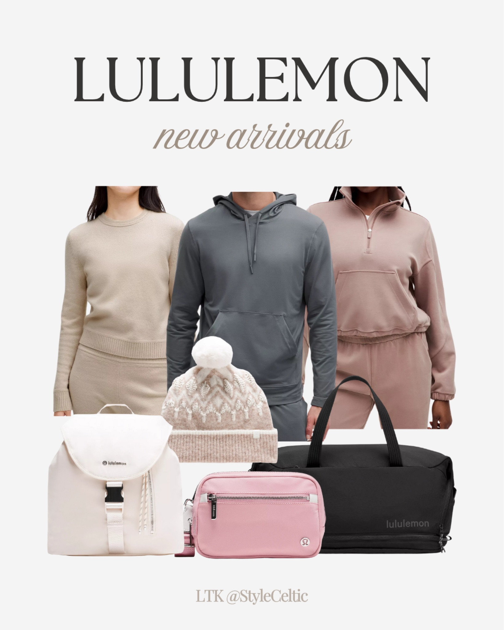 Lululemon New Arrivals 🤩✨
.
.
Lululemon winter outfits, cashmere sweaters, men’s hoodies, men’s lululemon, women’s lululemon, winter casual, gift guide, skiing outfits, winter beanies, travel accessories, winter accessories, belt bag, pink bags, duffle bags, backpacks, small backpack, lululemon accessories, quarter zip sweatshirts, fitness clothing, lounge clothes, lounge sets, winter sets, beige outfits, neutral outfits, pink outfits, grey outfits, hiking outfits, outdoor outfits, outerwear, winter coats, winter jackets, winter style 

#LTKItBag #LTKStyleTip #LTKFitness