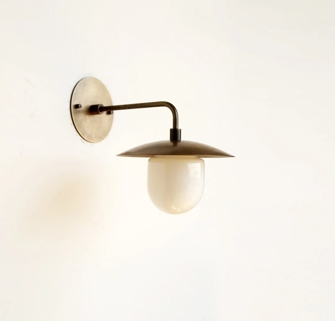 Solid Brass Wall Sconce Light With Brass Shade-minimal Sconce Light- UL Listed NO. LM2 No.0137 - ... | Etsy (US)