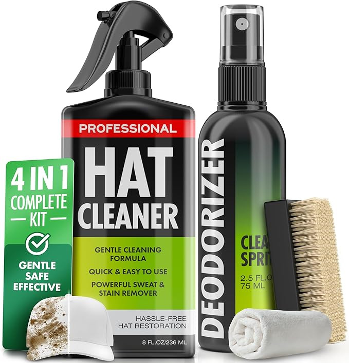 4-in-1 Professional Hat Cleaning Kit - Removes Dirt and Stains, Gentle Cleaner for Baseball Caps,... | Amazon (US)