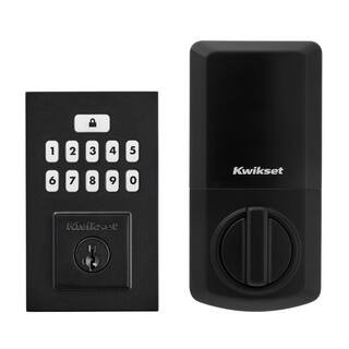 SmartCode 260 Contemporary Matte Black Keypad Single Cylinder Electronic Deadbolt Featuring Smart... | The Home Depot