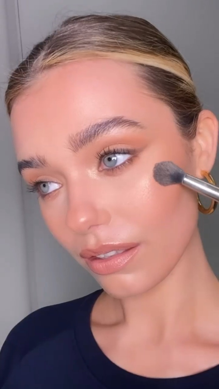 Products I used to make these beautiful blue eyes pop blue and make her skin flawless 🩵