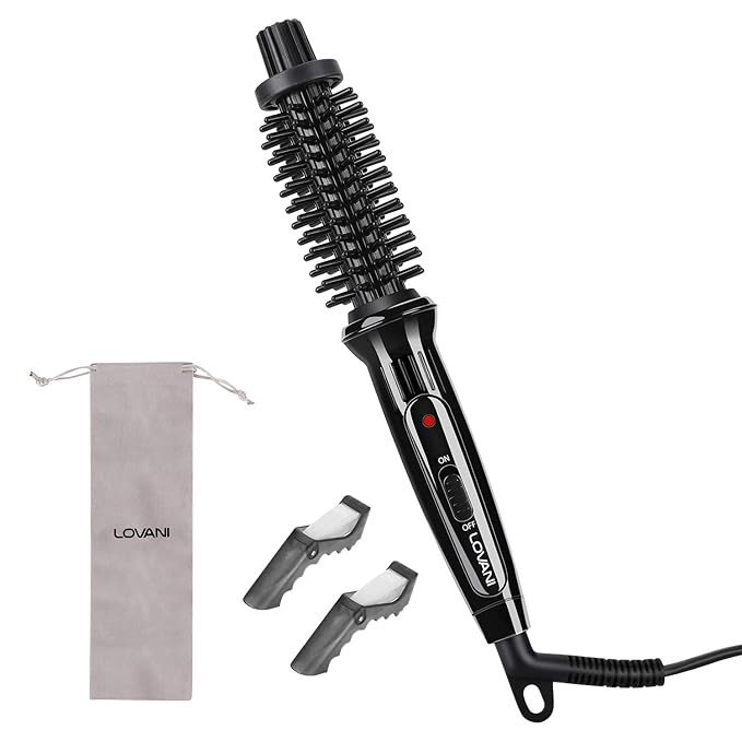LOVANI Mini Travel Curling Iron Brush 3/4 Inch, Small Curling Brush for Short Hair, Bangs & Fine ... | Amazon (US)