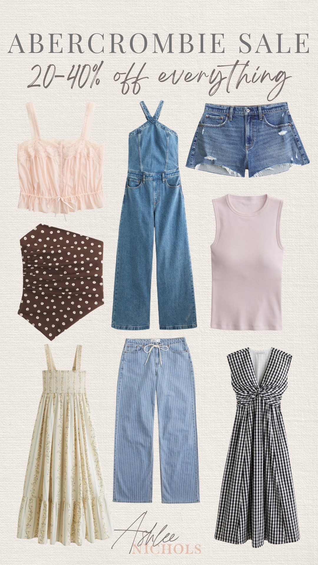 20-40% off everything at Abercrombie!

Polka dot top, denim shorts, denim jumpsuit, spring dress

#LTKootd #LTKSeasonal #LTKSaleAlert