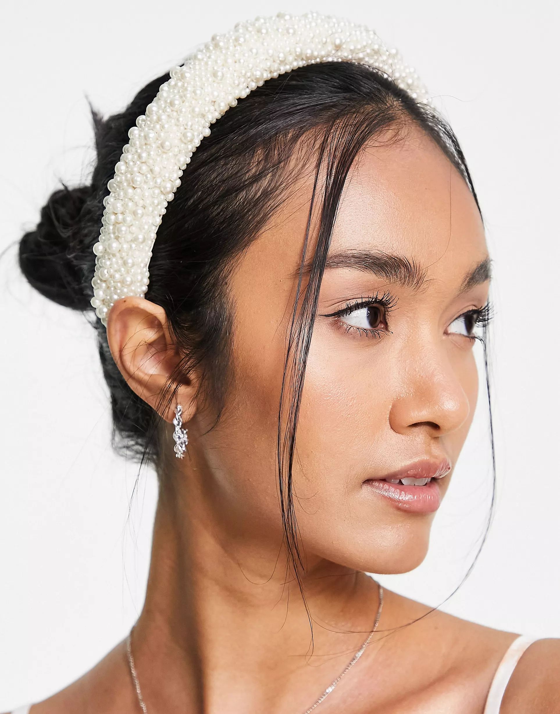 ASOS DESIGN padded headband in all over pearl design | ASOS (Global)