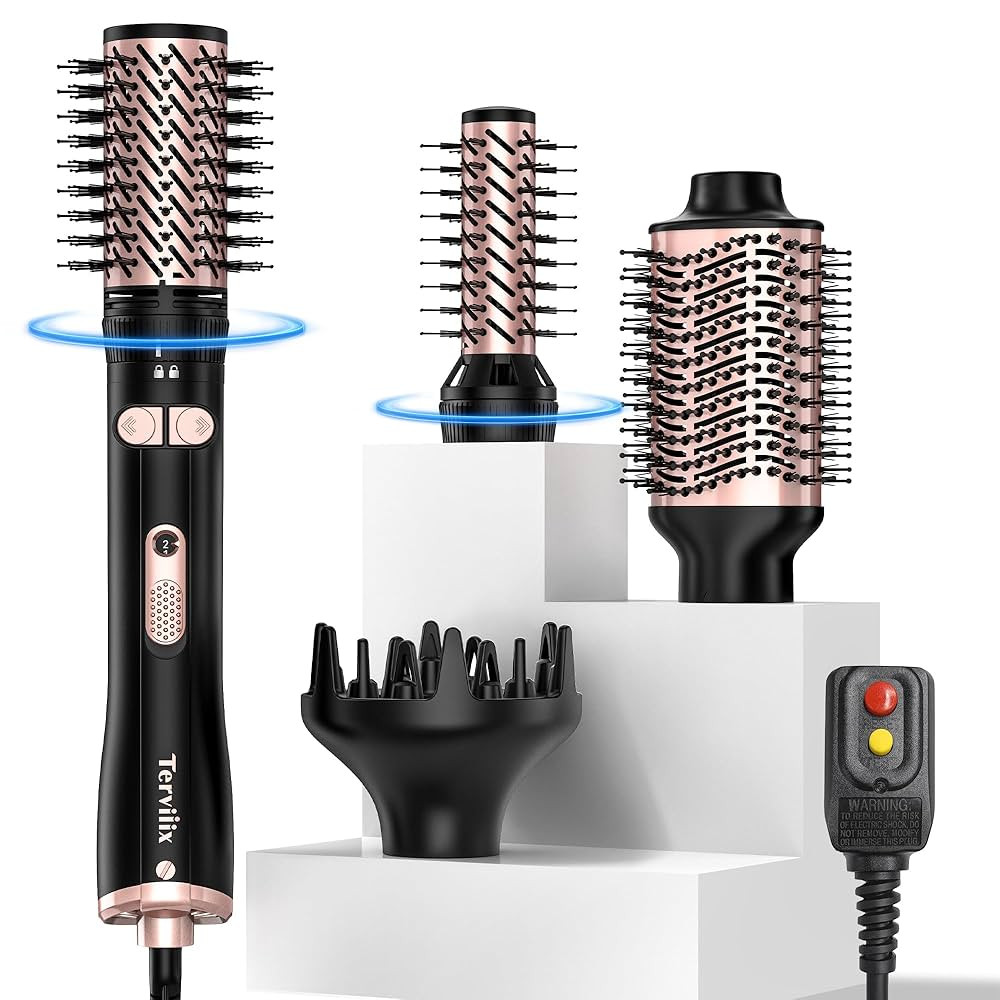 Terviiix 4-in-1 Hot Air Rotating Blow Dryer Brush Kit – 1000W with Rotatable Round Brushes (2 S... | Amazon (US)