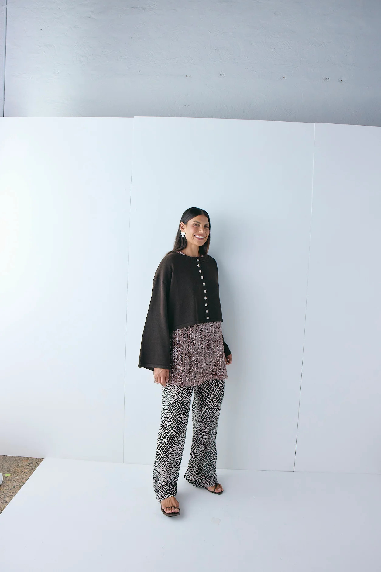 Tori Knit Cardigan Brown | VRG Grl