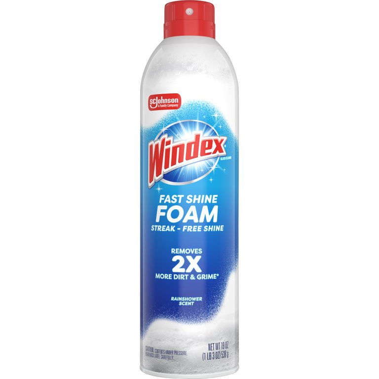 Windex Fast Shine Foam Glass Cleaner, No-Drip Aerosol Cleaning Spray, 19 oz. | Walmart (US)