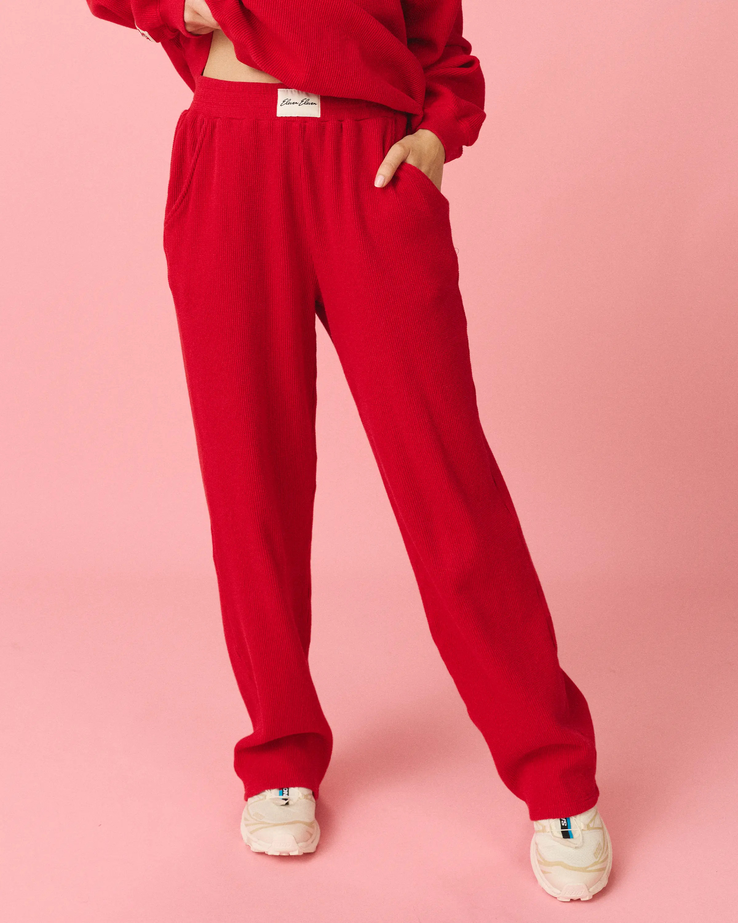 Waffle Pant in Cherry | Eleven Eleven