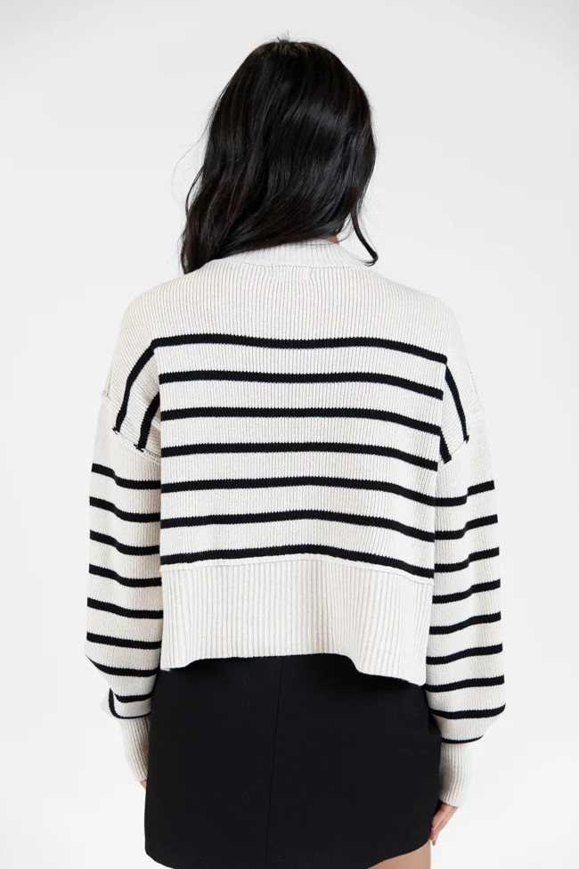 Something To Remember Cream and Black Striped Sweater DOORBUSTER | Pink Lily