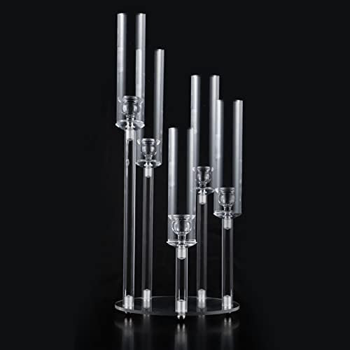 Acrylic Candelabra Centerpiece for Tables Wedding,Clear 5 Arm Candle Stick in Bulk for Party,Brit... | Amazon (US)