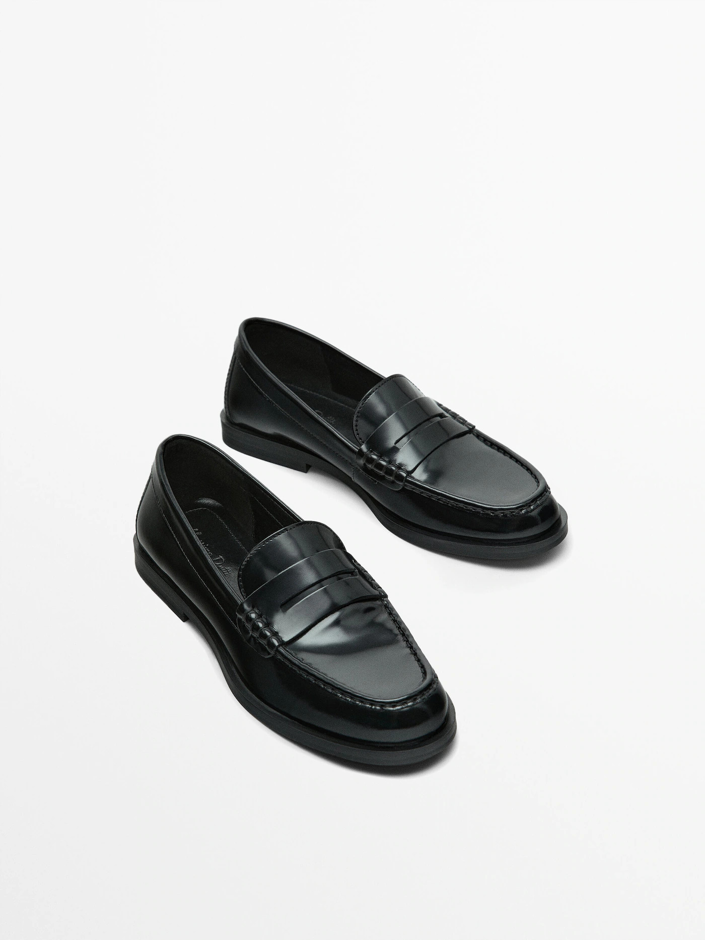 Leather penny loafers | Massimo Dutti US