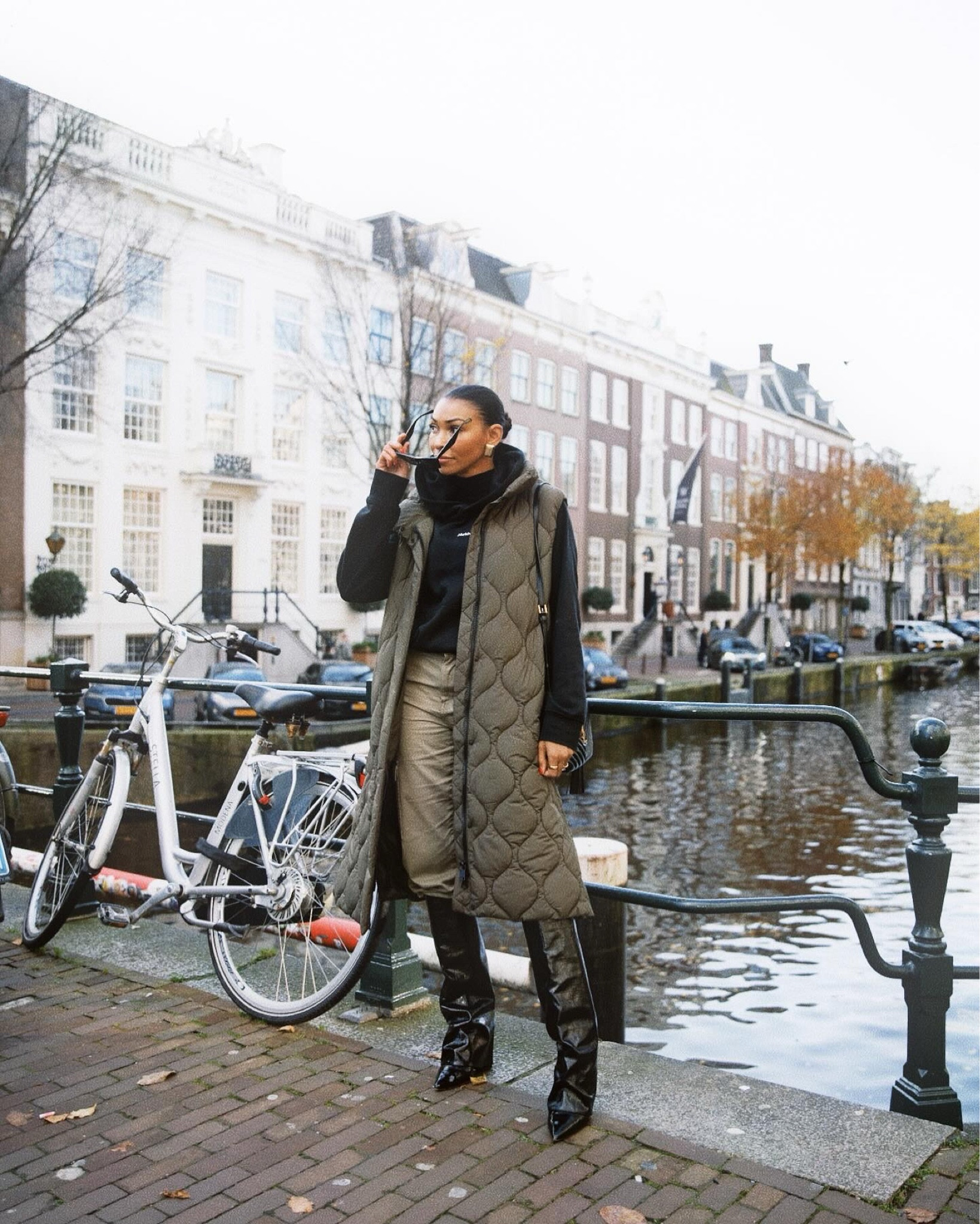 Amsterdam outfit, cargos, quilted vest, boots, winter outfit 

#LTKover40 #LTKstyletip #LTKshoecrush