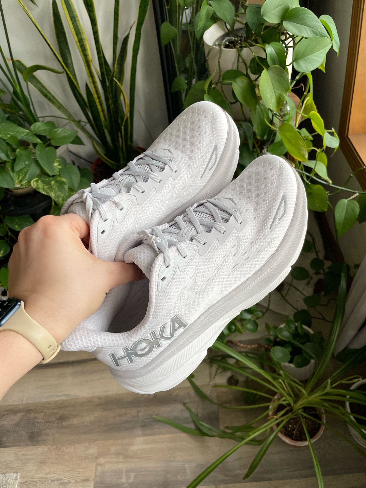 New Hoka Clifton 9 / hot girl walk essential. 

I am a women’s 11.5 and I get a men’s 10 for width. This is the men’s seasonal color way Nimbus Cloud / White. 

#LTKfitness #LTKActive #LTKshoecrush