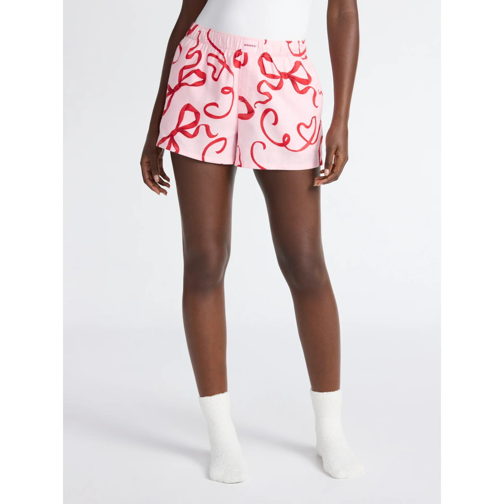 Joyspun Women's Flannel Pajama Boxer Shorts, 3'' Inseam, Sizes XS-3X | Walmart (US)