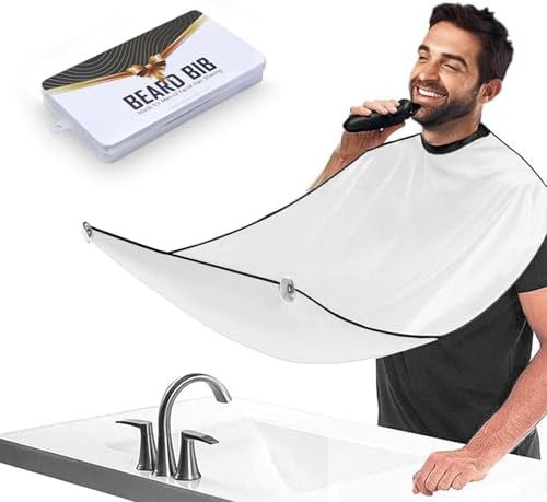 Beard Bib Apron for Men, Christmas Day Gift Beard Trimming Catcher Bib for Shaving & Hair Clippin... | Amazon (US)