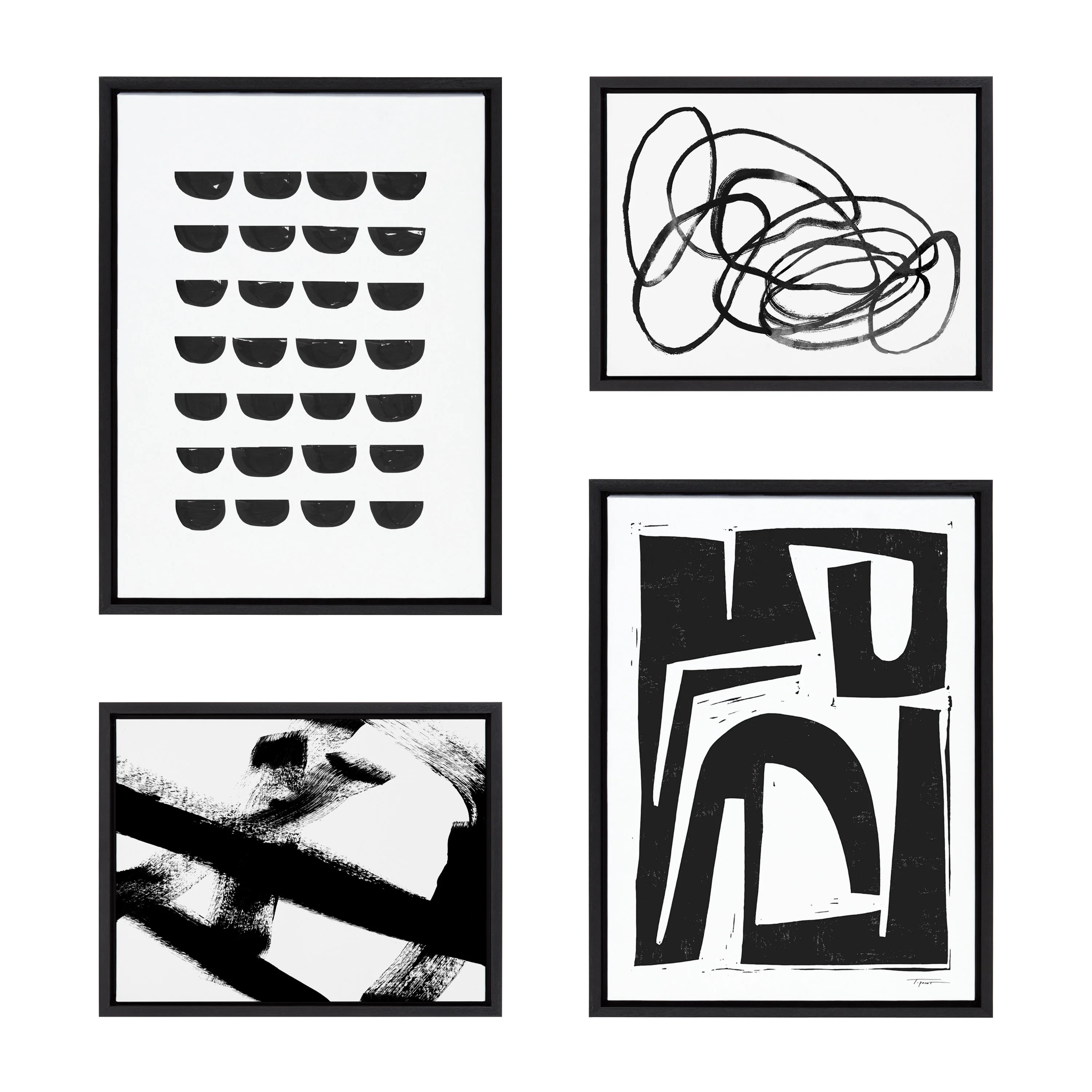 Nikki Chu Abstract Framed Canvas Art Print, 18" x 24", Set of 4, by Teju Reval | Walmart (US)