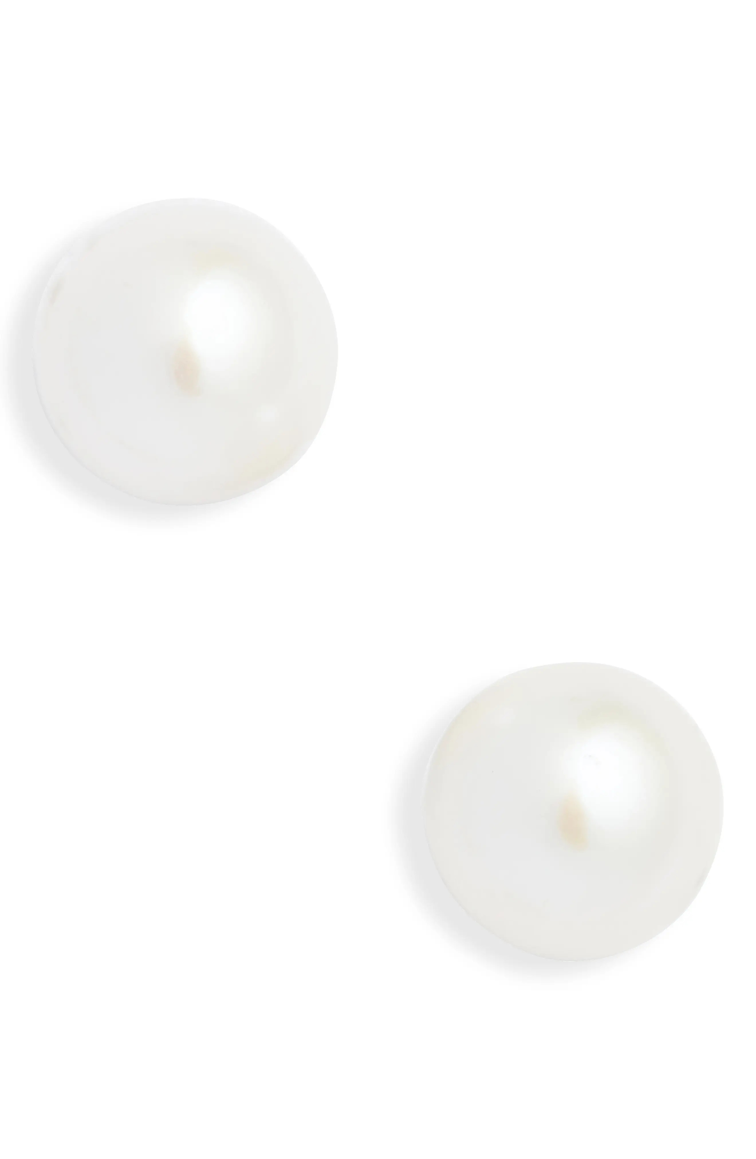 Nordstrom Freshwater Pearl Stud Earrings in 14K White Gold/pearl at Nordstrom, Size 6 Mm | Nordstrom