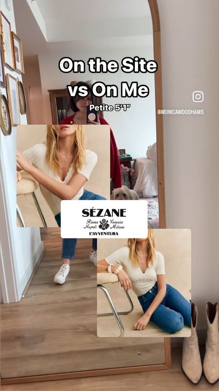 Sezane Top XS true to size
Short Girl Jeans 24 Short in the Kathleen

Sezane Cloe jumper, Sezane knit top, Sezane top, red cardigan, jeans, petite friendly, French girl style, European, classic, daytime date, casual date night, white sneakers, summer outfit, over 30 

#LTKShoeCrush #LTKVideo #LTKStyleTip