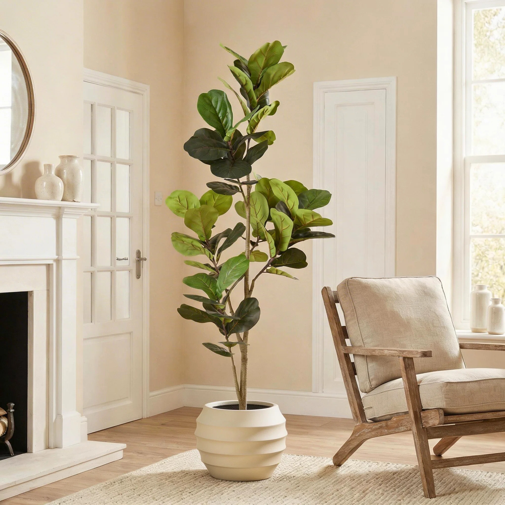 6ft Artificial Fiddle Leaf Fig Tree for Indoor Outdoor Decor | Wayfair North America