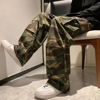 Drawstring Double Pocket Camo Cargo Pants | YesStyle Global