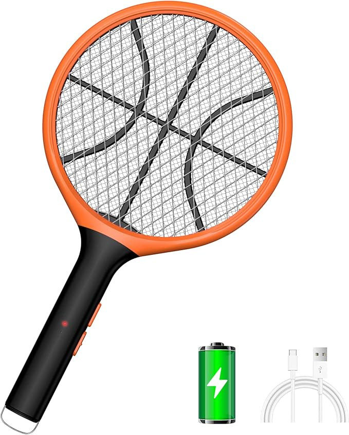 LUOJIBIE Electric Fly Swatter, Bug Zapper Racket Rechargeable Mosquito Zapper Handheld Fly Zapper... | Amazon (US)