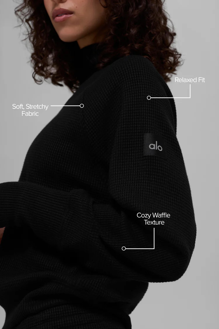 Waffle Weekend Escape Mock Neck Long Sleeve | Alo Yoga (US)
