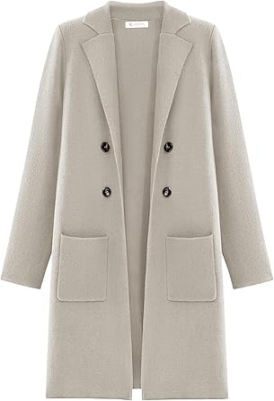 KIRUNDO Women's Cardigans 2024 Fall Casual Dressy Long Sleeve Open Front Knit Long Cardigan Sweat... | Amazon (US)