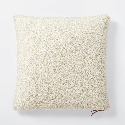 Oversized Boucle Square Throw Pillow with Exposed Zipper Cream - Threshold™ designed with S... | Target