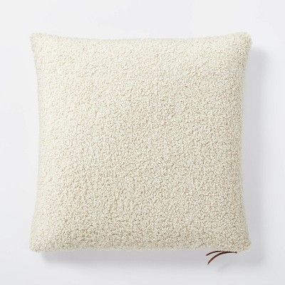 Oversized Boucle Square Throw Pillow with Exposed Zipper Cream - Threshold&#8482; designed with S... | Target