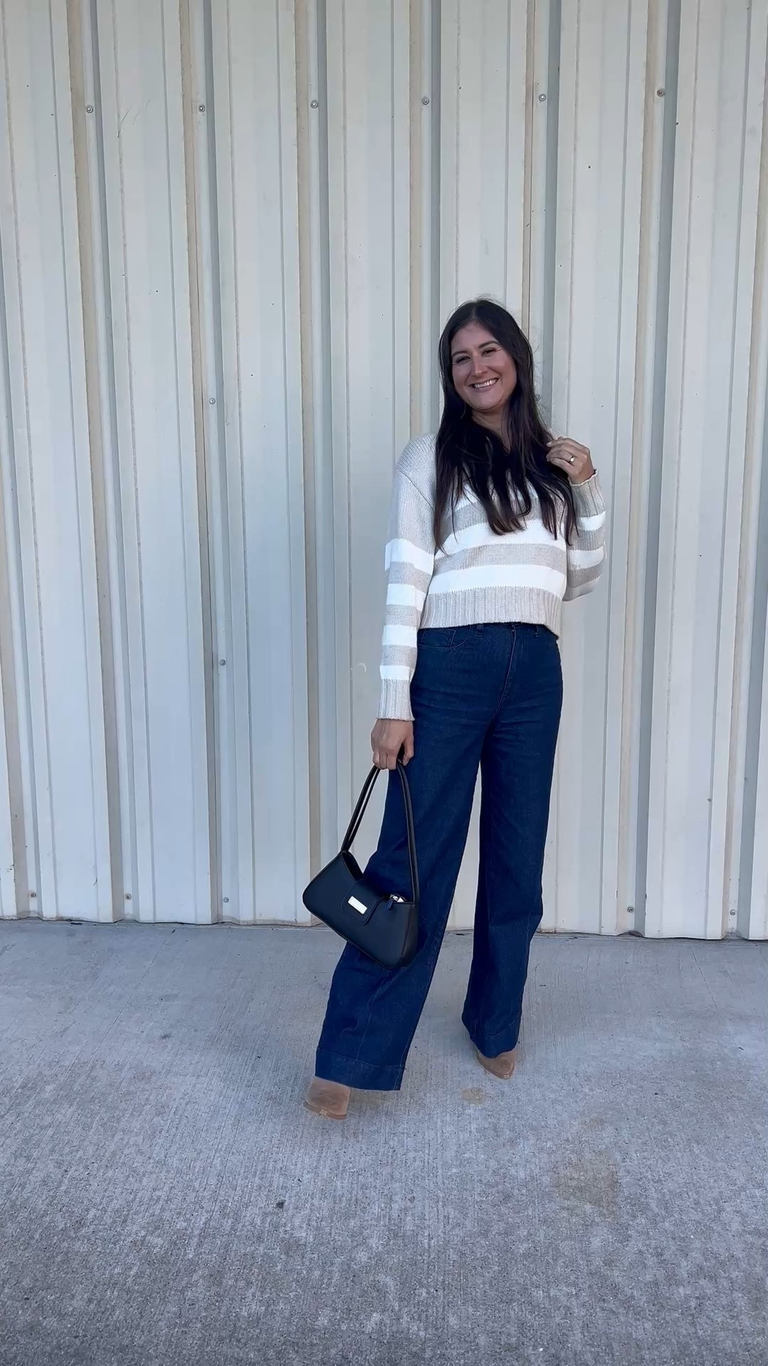 This is one of my most favorite sweater. I love the stripes. It’s a cropped knit sweater from Quince. Paired it with these wide leg jeans.

#LTKootd #LTKdayinmylife #LTKFindsUnder50