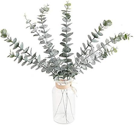 Atinart Eucalyptus Stems Real Touch 8pcs Faux Silver Dollar Leaves Artificial Eucalyptus Spray Br... | Amazon (US)