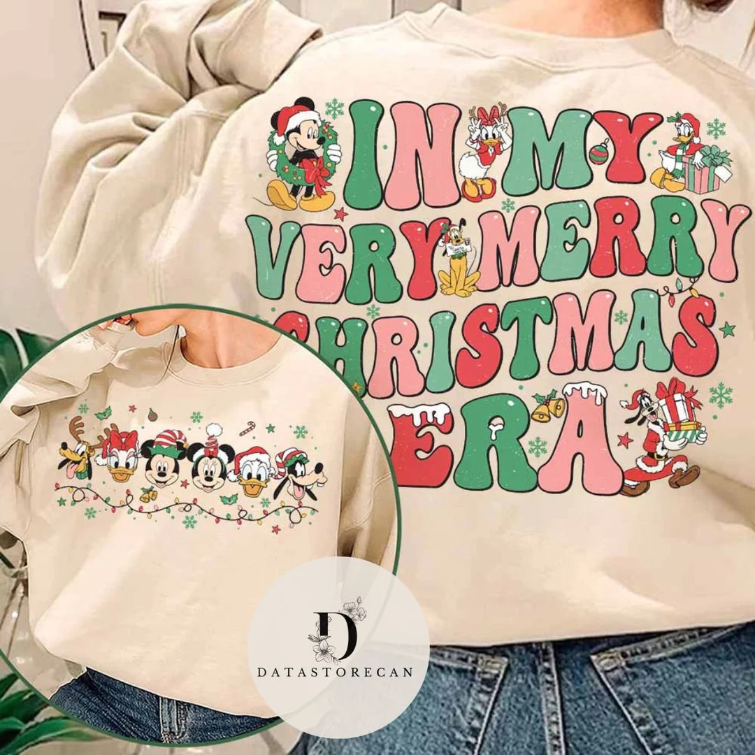 In my Very merry Christmas Era Disney shirt, Mickey & friends Christmas shirt, WDW Mickey's very ... | Etsy (US)
